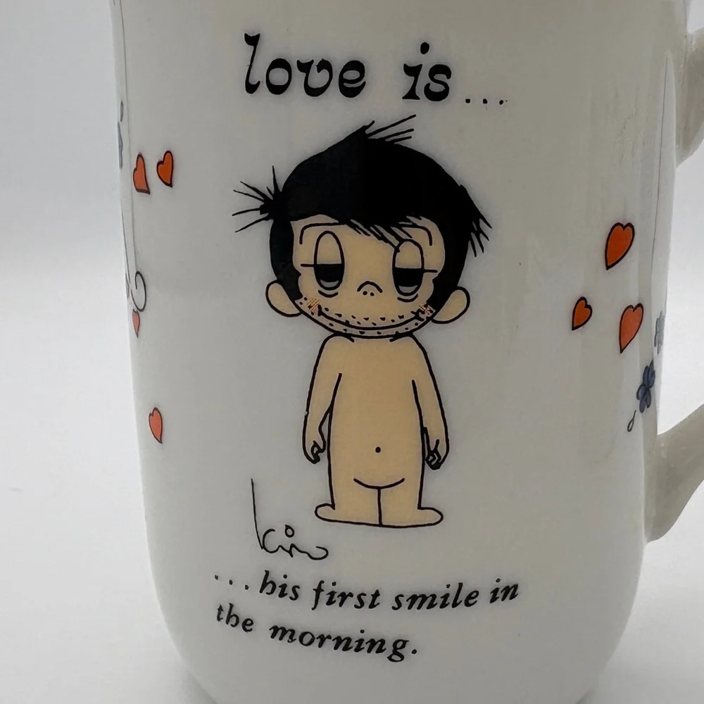Vintage Love Is... 1972 Whimsical Ceramic Cartoon Mugs - (Set of 2)